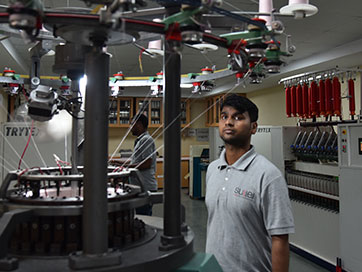 A worker in Sutlej Textile manufacturing facility in Himachal Pradesh
