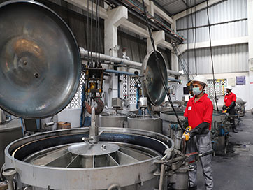 A worker in Sutlej Textile manufacturing facility in Jammu & Kashmir